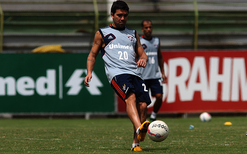 Deco e Felipe no treino do Fluminense