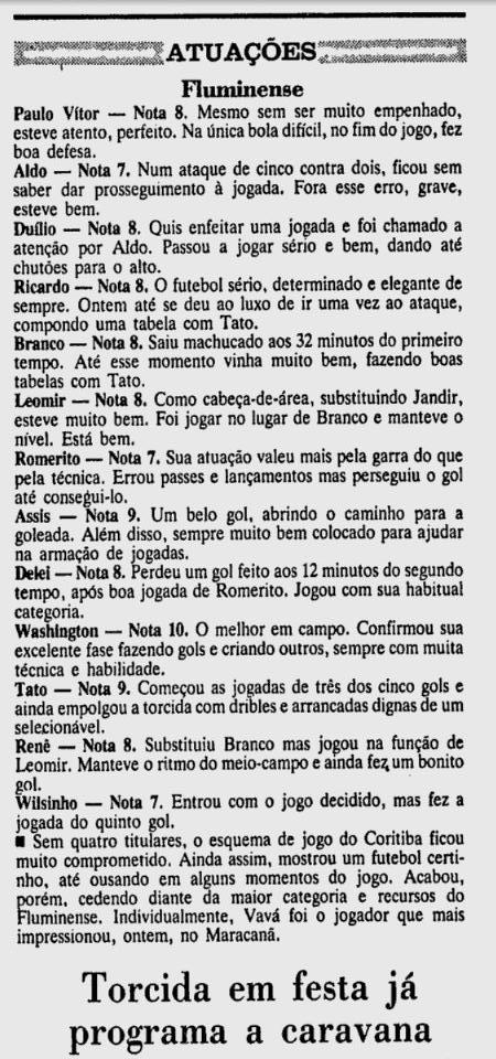 FLUMINENSE 5 0 CORITIBA 07 05 1984 3