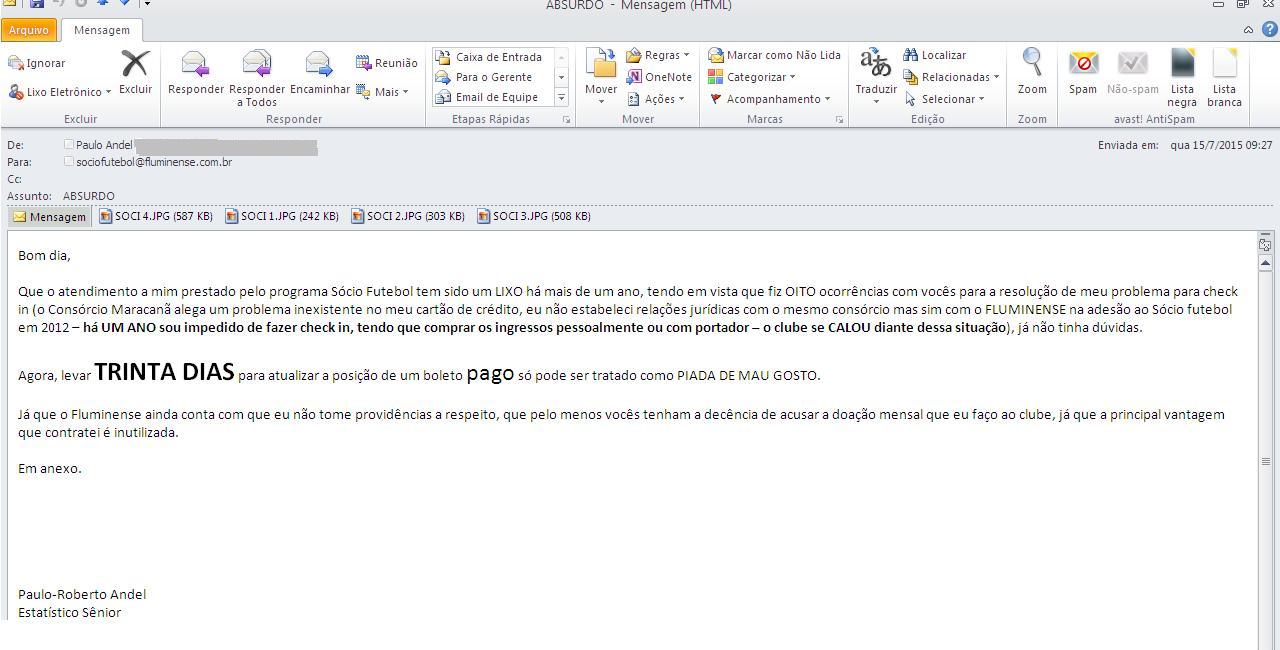 EMAIL PARA O CLUBE