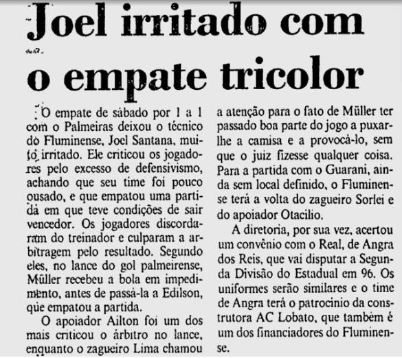 fluminense joel irritado 30 10 1995