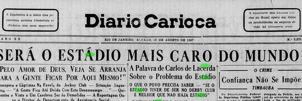 diario carioca lacerda maracana 1947